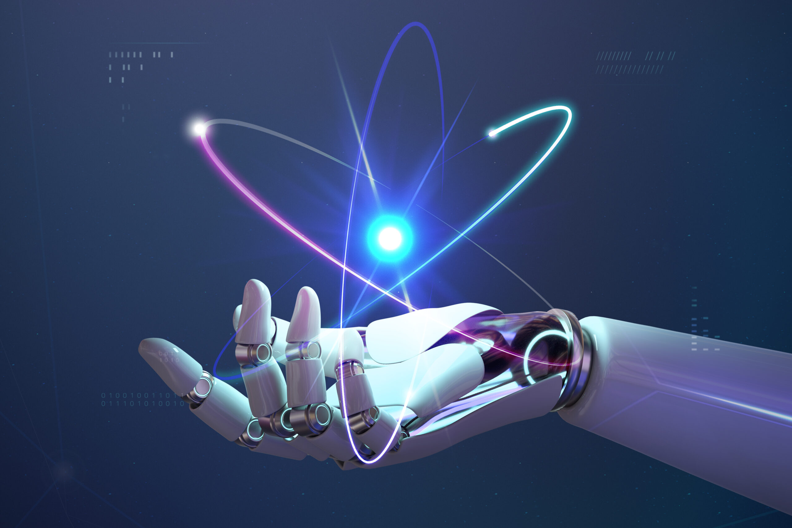 AI nuclear energy background, future innovation of disruptive te cloud solutions